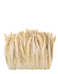 Rooster Coque Tails Bleached Natural Strung 2 inch strip