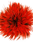 Rooster Saddle Hackle Cream Striped Strung 2 inch strip