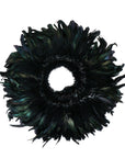 Rooster Coque Tails Natural Black Iridescent Strung  6 inch strip